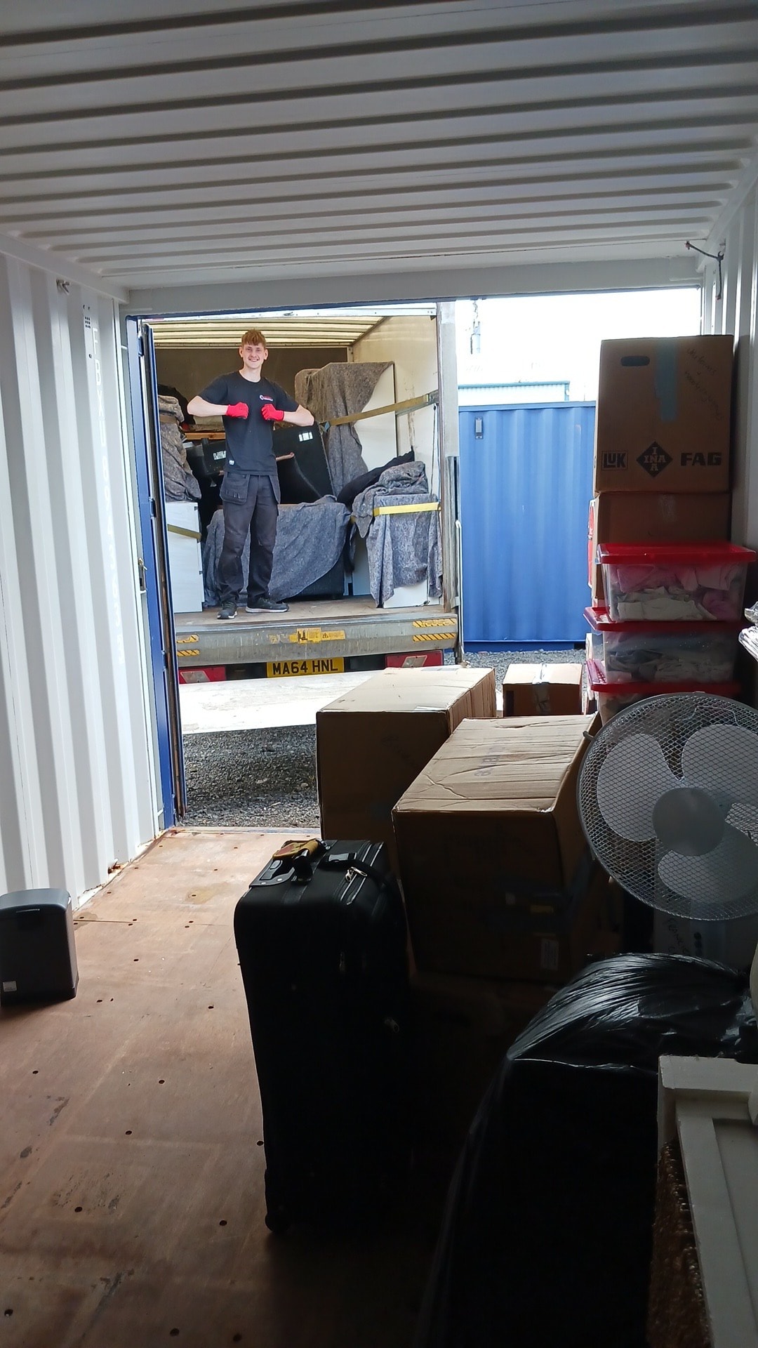 Perth Removals team member standing in a loaded removal van ready for a Perth move